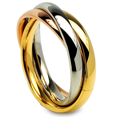 Women's Stainless Steel Tri-Love Not Trinity Ring Sizes 5-10