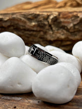 Men's Lords Prayer Stainless Steel Ring Christian Cross Bible Two-Tone 7-13
