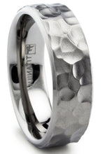 Men's 8MM Hammered Titanium Ring Wedding Band Matte Finish Sizes 8 to 13