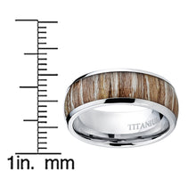 Men's Titanium Ring Wedding Band Engagement Ring Real Wood Inlay 8MM Sizes 6-13