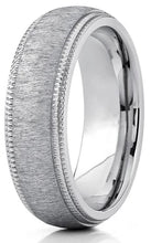 Men's Titanium Hairline Ground Brushed Finish Dome Comfort-fit Wedding Band 7MM