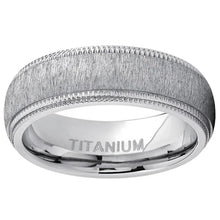 Men's Titanium Hairline Ground Brushed Finish Dome Comfort-fit Wedding Band 7MM