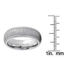 Men's Titanium Hairline Ground Brushed Finish Dome Comfort-fit Wedding Band 7MM