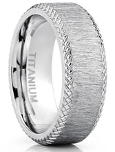 Men's Titanium Wedding Band Hairline Ground Brushed Finish Comfort-Fit 8MM
