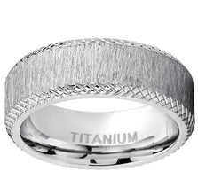Men's Titanium Wedding Band Hairline Ground Brushed Finish Comfort-Fit 8MM