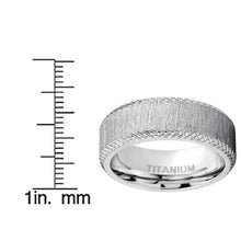 Men's Titanium Wedding Band Hairline Ground Brushed Finish Comfort-Fit 8MM