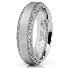 1 Carat Moissanite Mens Wedding Band 6MM Eternity Engagement Ring Two-Row Pave