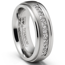 1.10 Ct. Moissanite Mens Wedding Band Engagement Ring Step Edge 9 Princess Channel-Set 7MM