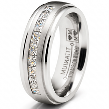 1.10 Ct. Moissanite Mens Wedding Band 18K White Gold Plated Engagement Ring VVS D-Color 7MM