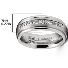 1.10 Ct. Moissanite Mens Wedding Band Engagement Ring Step Edge 9 Princess Channel-Set 7MM