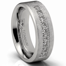 1 Carat Moissanite Mens Wedding Band Frosted Ice Ring 9 Pavé-Set Stones 8MM