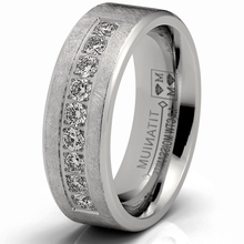1 Carat Moissanite Mens Wedding Band Frosted Ice Ring 9 Pavé-Set Stones 8MM