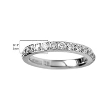 Women's 3MM Ladies Titanium Eternity Engagement Band Wedding Ring Pave Set Cubic Zirconia Sz 4-9