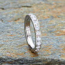 Women's 3MM Ladies Titanium Eternity Engagement Band Wedding Ring Pave Set Cubic Zirconia Sz 4-9