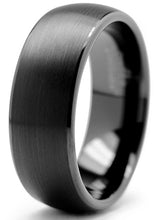 8MM Men's Dome Black Tungsten Ring Wedding Band Jewelry Sizes 7 to 13