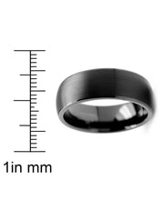 8MM Men's Dome Black Tungsten Ring Wedding Band Jewelry Sizes 7 to 13