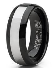 Men's 8MM TwoTone Tungsten Carbide Ring Wedding Band sizes 5-15