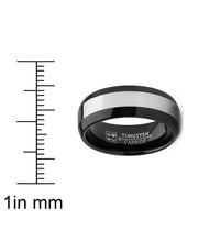 Men's 8MM TwoTone Tungsten Carbide Ring Wedding Band sizes 5-15