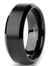 Tungsten Carbide Black Men's Unisex Tungsten Carbide Wedding Band Ring 8MM Sizes 5 to 15