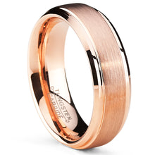 6mm Rose Plated Tungsten Carbide Wedding Band Ring Men's Band comfort fit