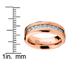 Men's Titanium Wedding Band Engagement Ring 9 Large Cubic-Zirconia Rose Goldtone