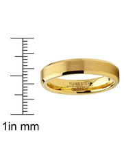 Tungsten Carbide Ring Goldtone Wedding Band Men Women Comfort-Fit 4MM