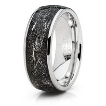 Unisex Men's Tungsten Wedding Band Engagement Ring Star Dust and Metallic Shavings 8mm