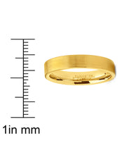 Men's Tungsten Wedding Band Ring GoldTone Flat Brushed Comfort-Fit 4MM 6MM 5-13