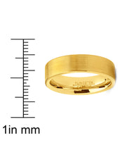 Men's Tungsten Wedding Band Ring GoldTone Flat Brushed Comfort-Fit 4MM 6MM 5-13