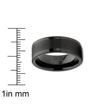 Mens Tungsten Ring Black Wedding Band High-Polish Comfort-fit 8MM