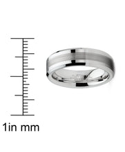 Mens Tungsten Ring Brushed Wedding Band Silvertone Comfort-fit 6MM 8MM