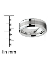 Mens Tungsten Ring Brushed Wedding Band Silvertone Comfort-fit 6MM 8MM