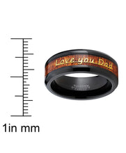 Men's Tungsten Carbide Ring Band Love you Thank you Dad Father's Day Carbon Fiber Inlay 8MM