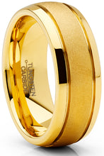 Men's Tungsten Carbide Ring Black Goldtone Dome Sandblasted Wedding Band 8MM
