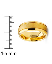 Men's Tungsten Carbide Ring Black Goldtone Dome Sandblasted Wedding Band 8MM