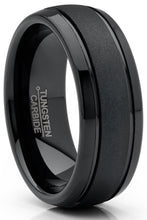 Men's Tungsten Carbide Ring Black Goldtone Dome Sandblasted Wedding Band 8MM