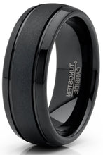 Men's Tungsten Carbide Ring Black Goldtone Dome Sandblasted Wedding Band 8MM