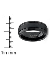 Men's Tungsten Carbide Ring Black Goldtone Dome Sandblasted Wedding Band 8MM