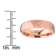 Men's Tungsten Carbide Wedding Band Ring Hammered Rosegold-Tone Comfort-Fit 6MM Unisex