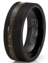 Black Sandblased Pipe-cut Tungsten Carbide Titanium Ring Wedding Band 8MM
