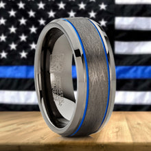 Mens Gunmetal Tungsten Law Enforcement Police Military Army Ring Wedding Band