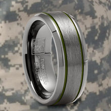 Mens Gunmetal Tungsten Law Enforcement Police Military Army Ring Wedding Band