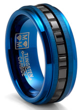 Tungsten Men's Eternity Princess Ring Two-Tone Wedding Band 8MM