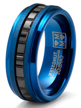 Tungsten Men's Eternity Princess Ring Two-Tone Wedding Band 8MM