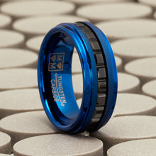 Tungsten Men's Eternity Princess Ring Two-Tone Wedding Band 8MM