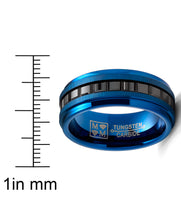 Tungsten Men's Eternity Princess Ring Two-Tone Wedding Band 8MM