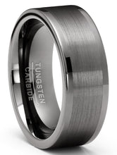 Mens Tungsten Carbide Ring Wedding Band Gunmetal Comfort-fit 8MM