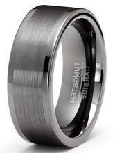 Mens Tungsten Carbide Ring Wedding Band Gunmetal Comfort-fit 8MM