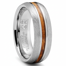 Men's Tungsten Wedding Band Whiskey Barrel Wood Engagement Ring 7MM Comfort-Fit