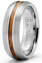 Men's Tungsten Wedding Band Whiskey Barrel Wood Engagement Ring 7MM Comfort-Fit